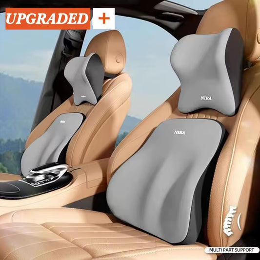 Memory Foam Car Universal Headrest Lumbar Cushion Back Cushion Lumbar Pillow Car Comfort Neck Pillow Car General Accessories