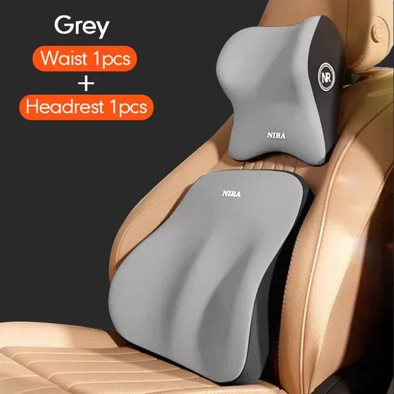 Memory Foam Car Universal Headrest Lumbar Cushion Back Cushion Lumbar Pillow Car Comfort Neck Pillow Car General Accessories