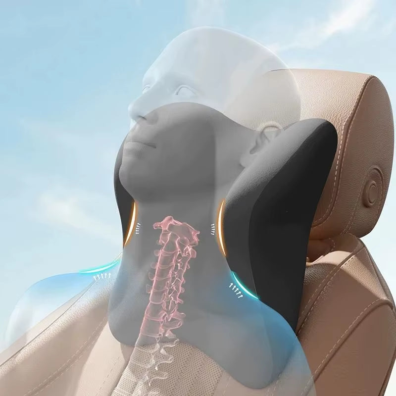 Memory Foam Car Universal Headrest Lumbar Cushion Back Cushion Lumbar Pillow Car Comfort Neck Pillow Car General Accessories