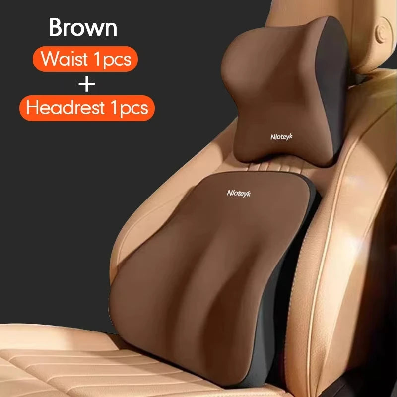 Memory Foam Car Universal Headrest Lumbar Cushion Back Cushion Lumbar Pillow Car Comfort Neck Pillow Car General Accessories