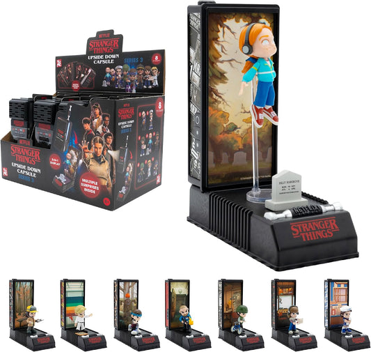 Stranger Things Walkie Talkie Collectible | Upside down Capsule Series 3 Surprise Mini Figure & Display Stand | Netflix Merchandise | Kids, Adults & Series Fans Toy Gift | Get All 8 Characters | Officially Licensed Netflix Merchandise, Part of the Stranger Things Collection, Capsule