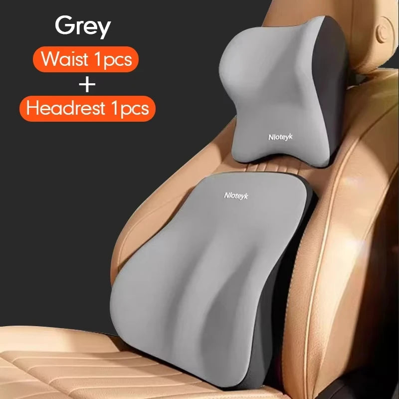 Memory Foam Car Universal Headrest Lumbar Cushion Back Cushion Lumbar Pillow Car Comfort Neck Pillow Car General Accessories