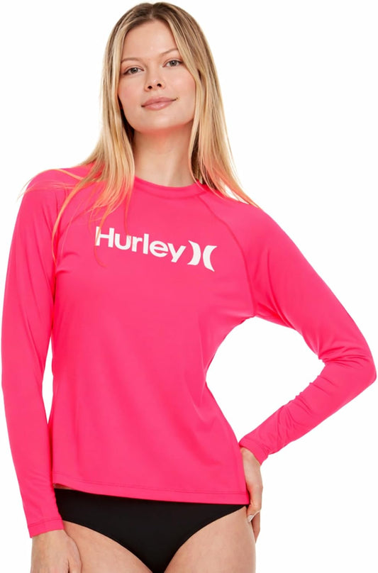 Women'S Long Sleeve Rash Guard, UPF 50+ Sun Protection Swim Shirt | UPF 50+ Sun & UV Protection, Quick-Dry Fabric, Flattering Silhouette, Full Range of Motion, SPF Sun Shirt